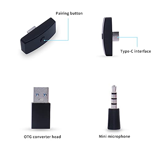JSLING Adaptador Bluetooth Receptor transmissor Bluetooth com conector USB C para PC / telefones / P