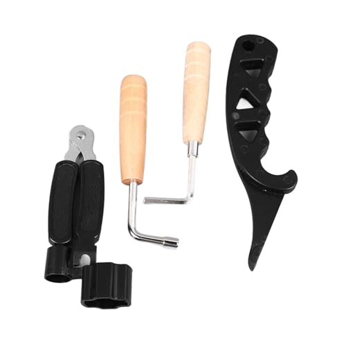 Guitar String Stretcher, Widely Applicable Guitar String Winder, Solid Wood Plastic with Tuning Wrench for Maintenance