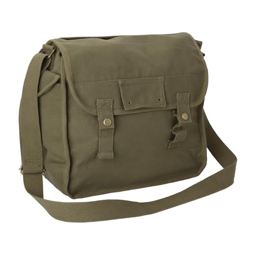 Bolso para hombre. Algodon tejido. Verde Oliva