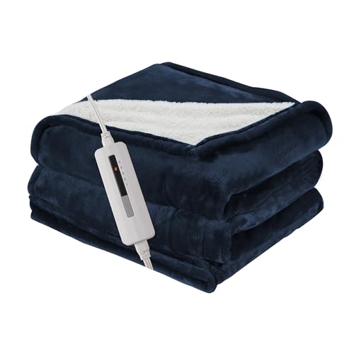 RALYSUN Heated Electric Blanket Throw Size 50"x60" Thickened Flannel and