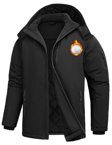 Voqeen Chaqueta Hombre Invierno Repelente Softshell Abrigo Con Capucha Chaqueta Plumas Para Senderismo Cazadora Acolchada Aislante Ligero Al Aire Libre De Montaña