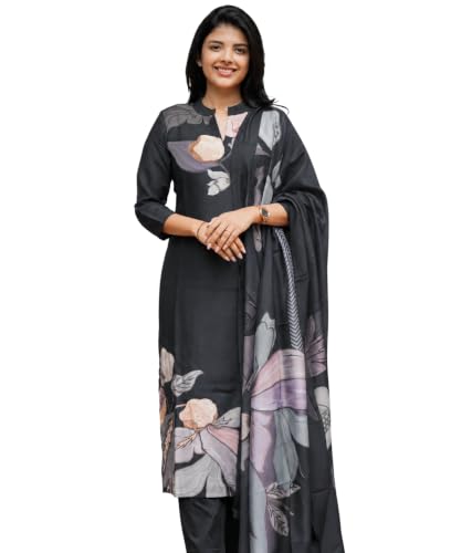 Image of Sun Fashion And Lifestyle Kurta Sets for Woman | Kurti Set |Women's 3 Piece Kurta Pant Dupatta Set |Cotton Blend Kurta Woman |Elegant Suit for Women |Dupatta