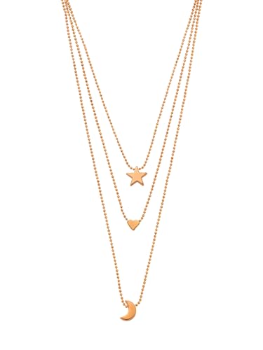 Image of Yellow Chimes Valentine Gift for Girls Multi Layered Chain Necklace for Women | Fashion Gold Plated Choker Necklace | Multilayered Chain Necklace for Women | Birthday Anniversary Gift For Girlfriend
