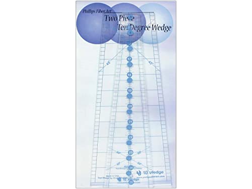 Phillips Fiber Art 2TDW Two Piece Ten Degree Wedge Ruler, Medium