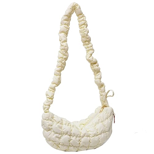 Quilted Shoulder Bag for Women Puffer Crossbody Bag Hobo Cute Quilted Tote Nylon Padding Handbags with Zipper