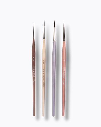 Image of Stationerie Wood Handmade Soft Aqua Long Synthetic Hair with Stainless Wire Ideal for Art Paint, Watercolor, Quill, Oil Acrylics (Vintage Short Liner)