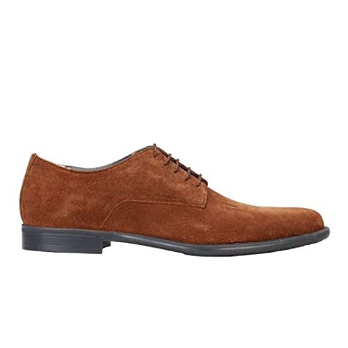 HUGO Men's Smooth Suede Lace Up Derby Dress Shoe Oxford2