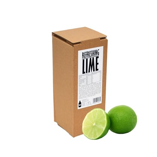 PRESSUICE Fresh Lime Juice not from concentrate - 1 carton 1,5 liters - Fruit Pure Limes Juices NFC - Pressed Semi Sweet Drink - No added Sugar - Natural Free Press drinks - For Cocktails