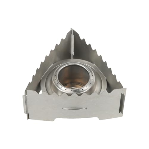 Kznifmk Tragbarer Mini-Spirituskocher mit Kreuz-Ständer, Spiritusbrenner für Outdoor-Camping, Wandern, Rucksackreisen, Kochen B