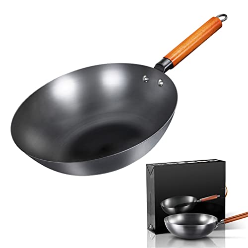 Wok de Hierro Tradicional Hecho a Mano para Cocina a Gas e Inducción miniatura 1