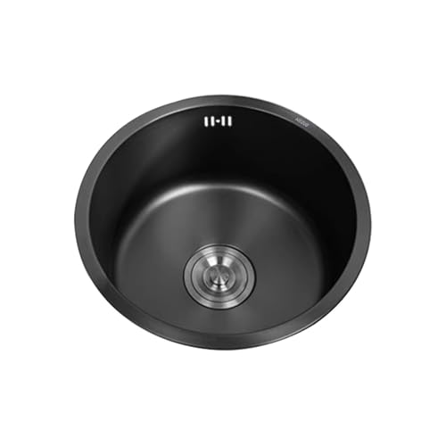 Évier de cuisine noir de 40 cm, la solution ronde pour studios modernes