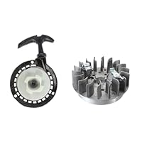 Viviance 2Pcs Metall 49Cc Universal Pull Starter Und Schwungrad Für Dirt Bike Mini Moto Quad 49Cc - Schwarz