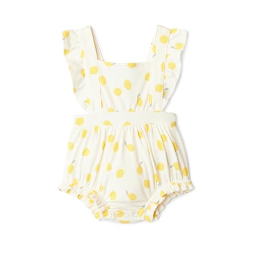 Amazon Essentials X Sofia Grainge Baby Girls' Baby Girls Ruffle Romper, Ivory Lemon, 12 Months - image 1
