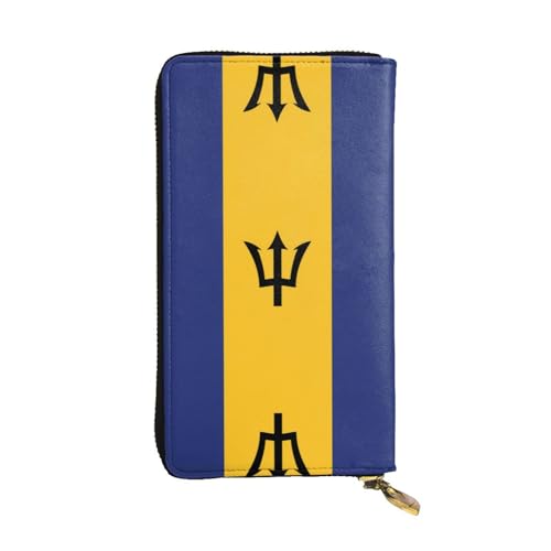 HerYng Flag of Barbados Long Zip Clutch Wallet - Unisex Phone Case with Credit Card Slots, Coin Compartment, Cash Slot