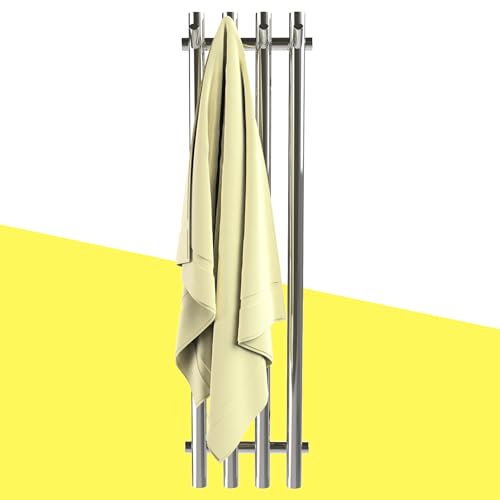 senplus Heated Towel Rack, Towel Warmer with Timer, Wall Mounted hot Towel Warmer Rack for Bathroom, Hardwired or Plug-in Models Vertical Towel Heater, 39-Height, Mirror Polished, 2024-V4SLV-NW