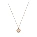 Michael Kors Rose Gold Tone Logo Heart Pendant Necklace