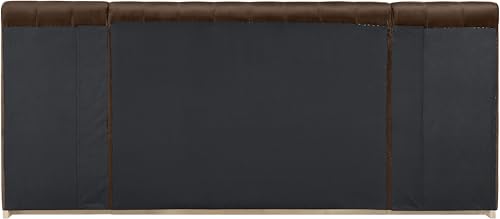 Image of Meridian Furniture AmaraBrown-Q117 Collection Modern | Contemporary Queen Bed, Ultra Luxe Brown 460 GSM Velvet, Natural Finish, Solid Wood Base and Inner Frame, 117 inch W x 99 inch D x 51 inch H, Brown, Queen