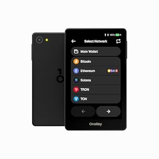 OneKey Pro Cold Wallet, 4× EAL6+ Sicherheitschips | 3,5” Touchscreen ohne Netzwerkverbindung | Unterstützung für 5.500+ Coins & NFTs | Fingerabdrucksensor, Bluetooth-Kühlaufbewahrung für BTC, ETH...