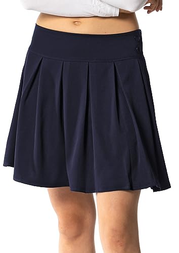 Falda para niña: falda plisada clásica con pantalones cortos interiores para escuela, ocio y fiestas, azul oscuro, 6 años