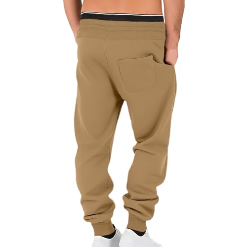 Elastic Sweatpants Men Streetwear Joggers Fleece Pants Tapered Bottom Athletic Sweatpants Pocket Stretch Baggy Trouser3