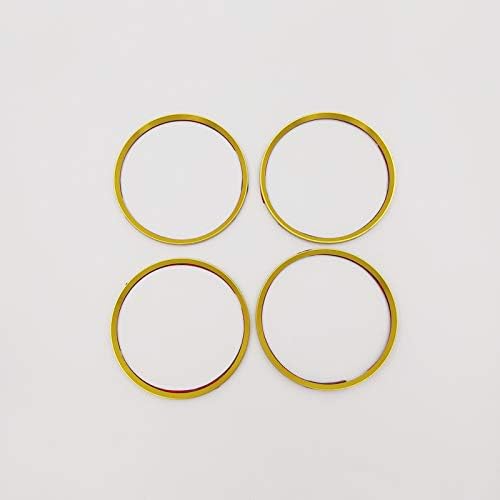 Aluminum Alloy Hub Refitting Sticker Wheel Center Hub Cap Ring Cover Trim Decoration Decal for AUDI A3 A4L A5 A6LQ3 Q5 (Gold)