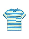 Passform: Oversized Fit TOM TAILOR Jungen Kinder T-Shirt mit Streifen & Brusttasche 1035059, Blau, 116-122