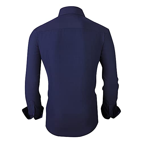 Alex Vando Mens Dress Shirt Wrinkle Free Regular Fit 4-Way Stretch Button Down Shirts