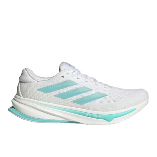 Image of Adidas, Mens, Supernova Rise 2 Running Shoes, White /Zero Metallic /Flash Aqua, 8.5, D - Medium