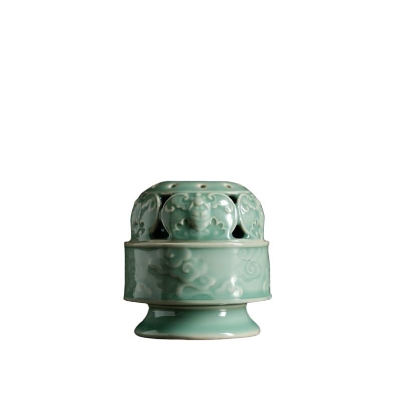 Quemador de Incienso de reflujo, Quemador de Incienso de celadón Vintage, Adornos para la Ceremonia del té Chino, Quemador de aromaterapia de cerámica Multifuncional.