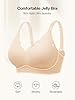 Cuteio Wireless Jelly Bras for Women No Underwire with Support - Seamless Wirefree Bralettes Everyday Full Coverage Comfort Tshirt Padded Bra Nude M
