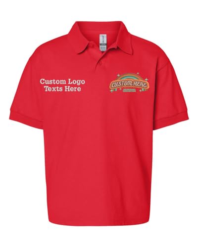 INK STITCH Youth Kids 8800b Gildan Custom Embroidery Add Logo Texts Jersey Polo Shirts