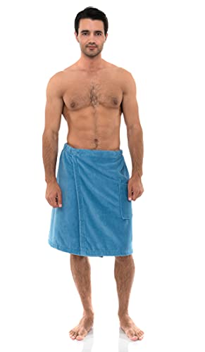 Image of TowelSelections Mens Cotton Shower Wrap Adjustable Terry Velour Spa Bath Towel Wrap Sauna Gym Towels for Men
