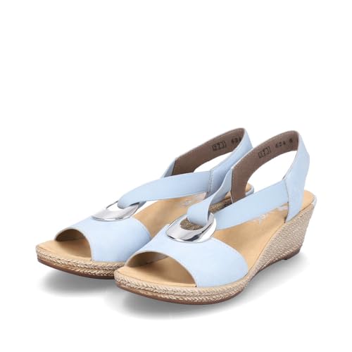 Image of Rieker 624H6 Fanni Women's Wedge Sandals - Lightweight, Comfortable and Supportive - Slip On Sandals with Cushioned Insole and High Wedge for Everyday Stylish Wear