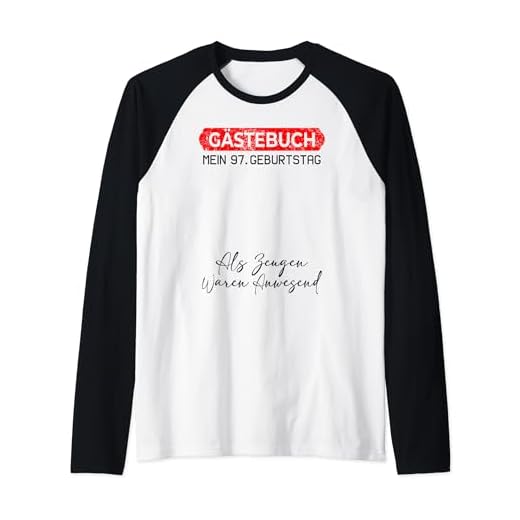 Gästebuch Mein 97. Geburtstag Libro de visitas Firma Camiseta Manga Raglan