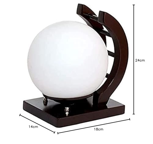ONECYA ROYAL FANCY Traditional Indoor Wall Light Brown Color Globe Shape E27 Holder Upto 100-Watts Made in India (Bulb Not Included) Pack of 1(Wood) (Antique, 1)