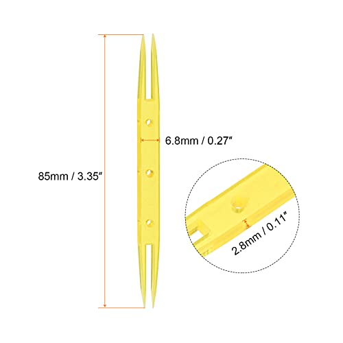 HARFINGTON 2pcs Weaving Knitting Shuttle 85x6.8x2.8mm Plastic Shuttles, for Lace-Making DIY Hand Craft Tool Knitting Arts Supplies, Yellow