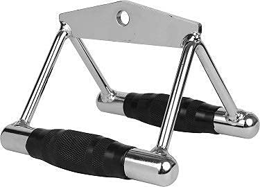 Chinning Pro-Grip Bar| Pro-Grip Seated Rowing Handle | Rubber Grip Bar | Double D Handle (Steel)