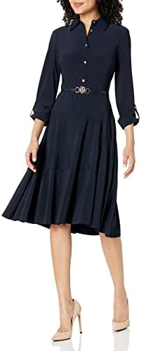 Tommy Hilfiger Women's Midi Dress, Berry Blue, 10
