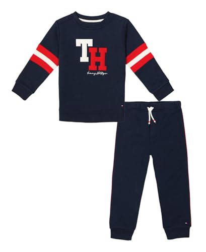 Image of Tommy Hilfiger Baby Boys' 2-piece Fleece Set, Sweatshirt and Jogger Sweatpant