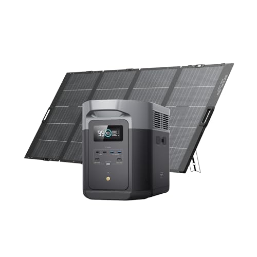 EcoFlow DELTA 2 Max tragbare Powerstation 2048Wh mit 400W Solarpanel, Balkonkraftwerk mit speicher Solaranlage, Schnellladung Solargenerator, für Outdoor, Camping, Wohnmobil, Garten