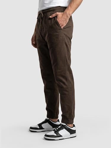 Image of Beyoung Cotton Solid Elastic with Drawstring Cargo Joggers for Men | Regular Fit | 2 Spacious Pockets | Smooth Texture