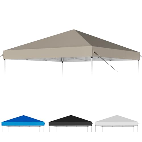 GOTRUTH 10×10 Canopy Replacement Top, Pop Up Canopy Replacement Tent Cover for Straight Leg Frame, Waterproof Canopy Top Cover for Garden Patio Camping (Top Only)(Khaki)