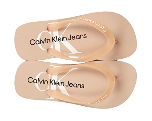 Tongs Monogram Rose Calvin Klein en finitions premium pour un style raffiné