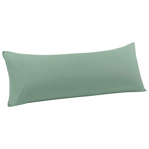 PiccoCasa Taie de Traversin Housse de Traversin Taie d'oreiller Corps Fermeture d'Enveloppe en Microfibre Souple Bleu Spa 51cmx183cm Cover