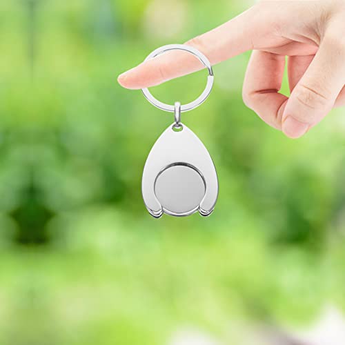 BESPORTBLE Trolley Token Keyring UK Pound Coin Size, Anti-Rust Metal Shopping Cart Remover Key for Supermarket Locker Gym - Image 4