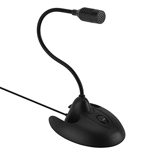 Diyeeni Flexibel Dekstop Mikrofon, Standmikrofon 3,5mm PC-Tischmikrofon Plug & Play Mikrofon für Büro/Home Office/Podcasts, Hohe Klangqualität