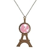 Material del collar: este collar de la Torre Eiffel está hecho de aleación de alta calidad y cristal de cristal. Nuestros collares para mujer están garantizados para estar libres de níquel, plomo y alérgenos para que puedas usarlos con confianza.