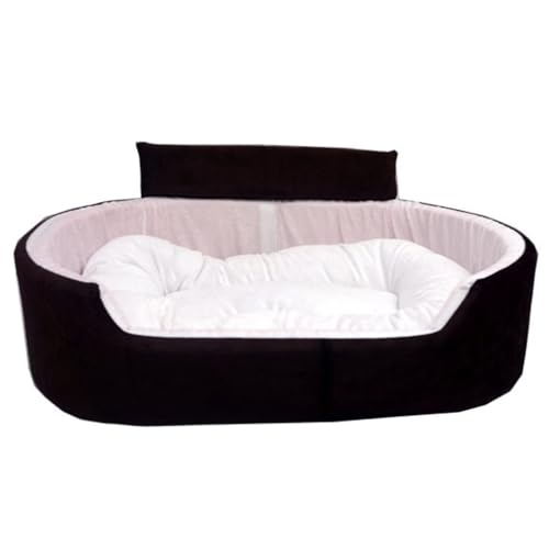 Image of Furry Smile Letest Dog Beds, Dog Sofas & Chair with Collar, Indoor Outdoor Dog beds (S, Black & White)