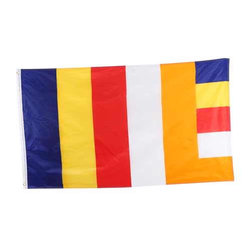 BAZEITFLOW Bandiera Buddhista in Poliestere Decorativa Per Preghiera e Benedizione Per Ambienti Interni Ed Esterni