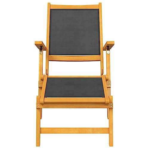 Chaise longue d'extérieur pliante avec sa table basse en acacia durable - 5